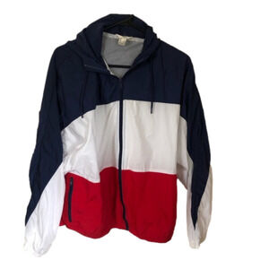 Vintage Y2K Urban Heritage Men’s Full Zip Colour Block Windbreaker Jacket Large